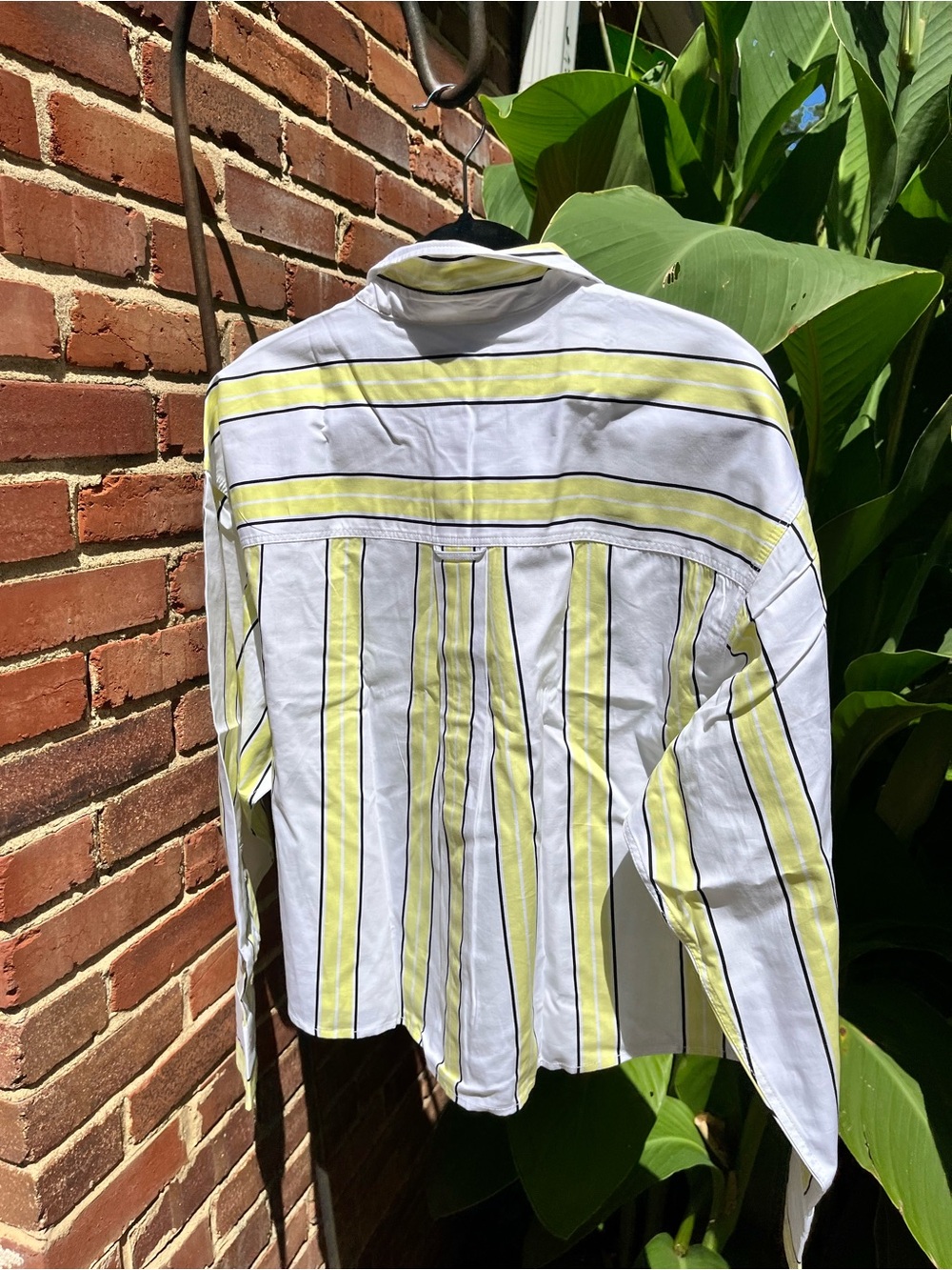 J Crew Étienne cropped button-up shirt in striped neon cotton poplin NWT - Picture 9 of 9